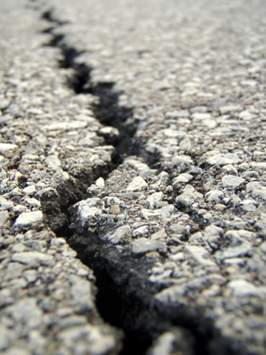 cracked asphalt